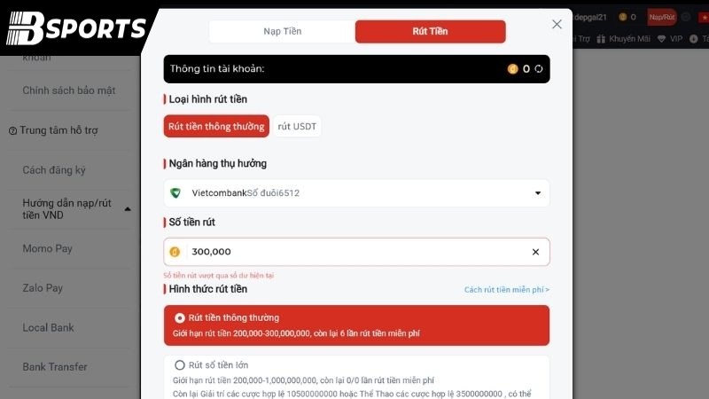 Điểm danh các phương thức rút tiền phổ biến nhất tại Bsport